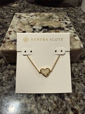Kendra Scott Ari Heart Drusy Gold Chain Bracelet